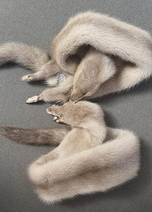 Шкіра норки пастель 2 шт норковая шкурка чулок
