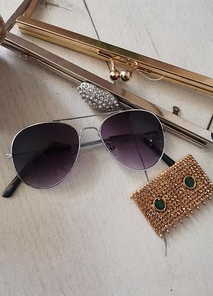 Детские черные солнцезащитные очки авиаторы