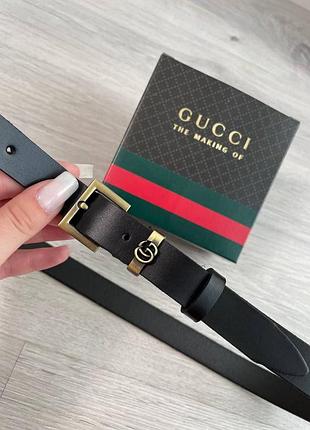 Ремень 2см турция натуральная кожа + коробка, женский кожаный ремень черный бронза пояс из натуральной кожи на талию, пояс стельки гуси gucci