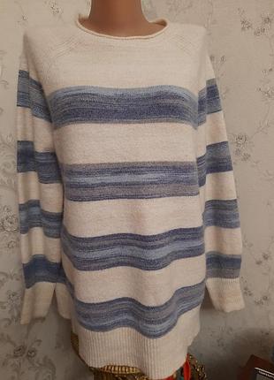 Свитер из альпаки в полоску