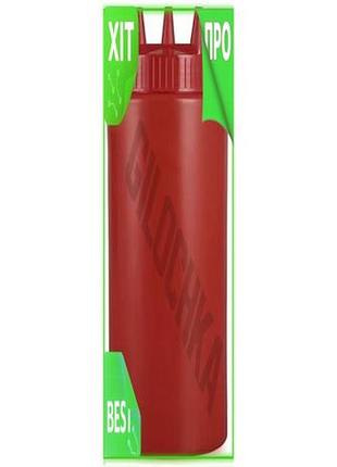 Ve диспенсер для соусів та new version сиропів 1000мл червоний з трьома носиками для кафе та дому доза n6w_ver