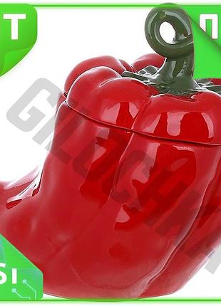 Ve керамічна банка pepper 600мл new version для сипучих продуктів червоний перець контейнер для зберіг n6w_ver