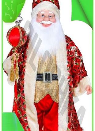 Ve декоративная музыкальная фигура санта new version с посохом 60см красный с золотым для новогоднего n6w_ver