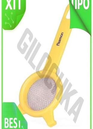 Ve сито fissman з нержавіючої new version сталі 7 см дрібне ситечко для кухні з пластиковим обідком та n6w_ver