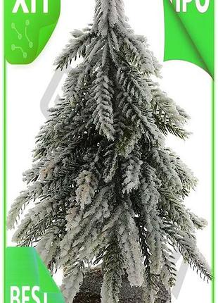 Ve ялинка декоративна засніжена 19см new version на підставці з натурального дерева, новорічна прикрас n6w_ver