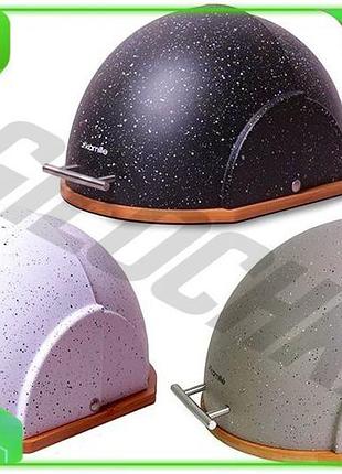 Ve хлібниця kamille із бамбука new version для зберігання хліба вологостійка з пластиковою кришкою для n6w_ver