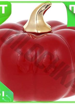 Ve порцелянова фігурка гарбуз harvest new version 13х13х10.5см червоний глянець із золотом декор для і n6w_ver