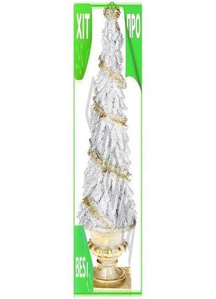 Ve декоративна композиція засніжена ялинка new version 58см королівський золотий полістоун для новоріч n6w_ver