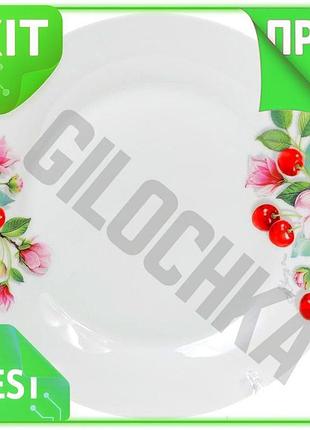 Ve набор 6 фарфоровых обеденных new version тарелок вишня 27см для сервировки стола посуда для подачи n6w_ver