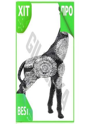 Ve декоративна фігура жираф полістоун new version чорний зі сріблом для інтер'єру статуетка 19х9, 5х41 n6w_ver