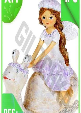 Ve декоративна статуетка фея на new version равлику полістоун лілова для інтер'єру та подарунка фігурк n6w_ver