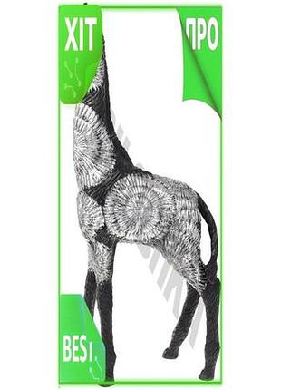 Ve декоративна фігура жираф patricia new version чорний зі сріблом полістоун для інтер'єру статуетка 2 n6w_ver