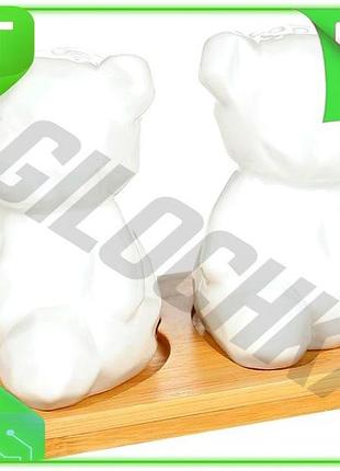 Ve набір для спецій nouvelle new version home ведмедики фарфорова сільничка та перечниця на підставці n6w_ver