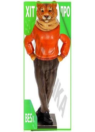 Ve статуетка тигра в шарфі new version теракотова декоративна фігурка з полістоуну для прикраси будинк n6w_ver