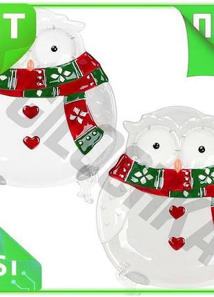 Ve набор керамических тарелок совушкин new version уют 4 шт для сервировки стола с милыми совушками и n6w_ver