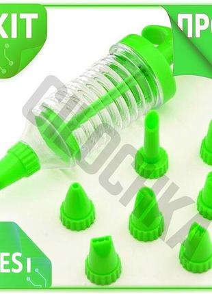 Ve шприц кондитерський fissman кулінарний new version декоратор 8 насадок для випічки та декору тортів n6w_ver