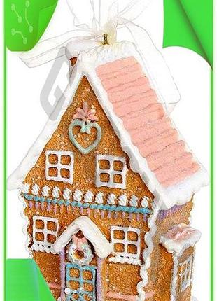 Ve набір 6 декоративних підвісок new version пряничний будиночок 11см з гліттером для новорічної прикр n6w_ver