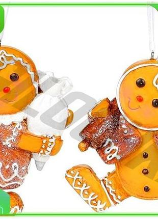 Ve набір 6 фігурок пряничні new version чоловічки для прикраси ялинки декор з полістоуну 10см ялинкові n6w_ver