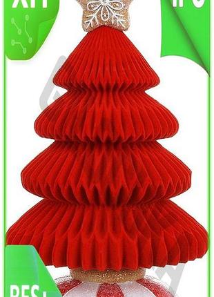 Ve декоративная елка зефирно-пряничная пряничная new version сказка с флоковым напылением красная для n6w_ver
