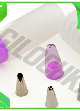 Ve набор кулинарных декораторов fissman new version 125мл 165мл 5 насадок для выпечки кондитерский шпр n6w_ver