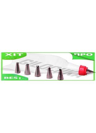 Ve кондитерский мешок kamille из new version пвх с 6 насадками для выпечки и декорирования тортов и де n6w_ver