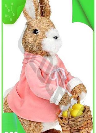 Ve декоративна фігура кролик з new version кошиком 47 см з пінопласту для весняного декору інтер'єрна n6w_ver