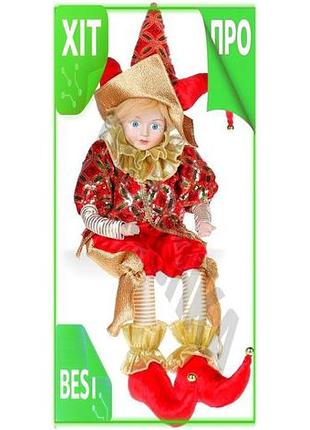 Ve музыкальная фигура арлекин красный new version с золотом 55 см для декора интерьера сувенир для под n6w_ver