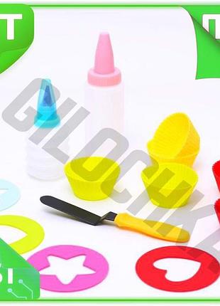 Ve набір для випічки young new version chef дитячий 13 предметів силіконові форми для кексів та декора n6w_ver