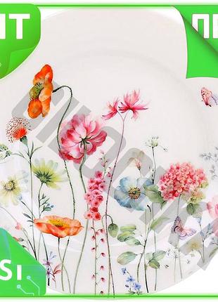 Ve обеденные тарелки flower garden new version набор 6 фарфоровых для сервировки стола посуда для еды n6w_ver