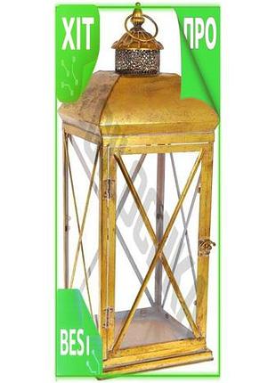 Ve подсвечник-фонарь декоративный cornel золото new version антик для дома и интерьера светильник мета n6w_ver