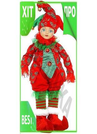 Ve музична іграшка арлекін 46 new version см з рухом голови червона та зелена для дітей декоративна фі n6w_ver