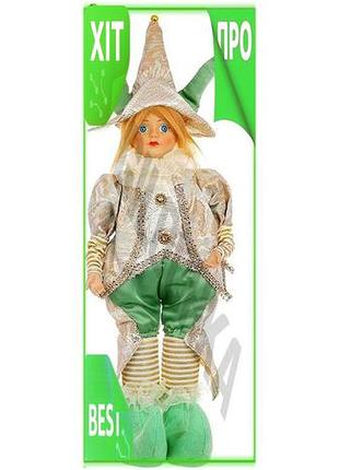 Ve музыкальная игрушка арлекин золотой new version с зеленым с движением головы для детей декоративная n6w_ver