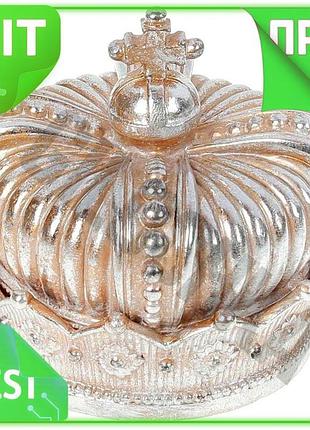 Ve декоративная шкатулка adeola корона new version полистоун шампань для хранения украшений и мелочей n6w_ver