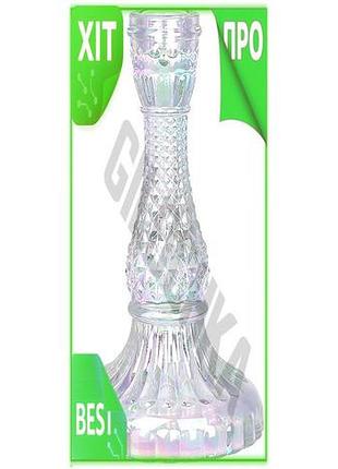 Ve подсвечник стеклянный crystal glass new version 22см перламутровый для дома и интерьера светильник n6w_ver