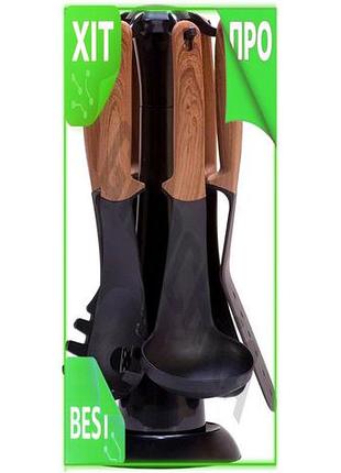 Ve кухонний набір kamille 6 new version предметів нейлоновий для готування з підставкою ложка шумівка n6w_ver