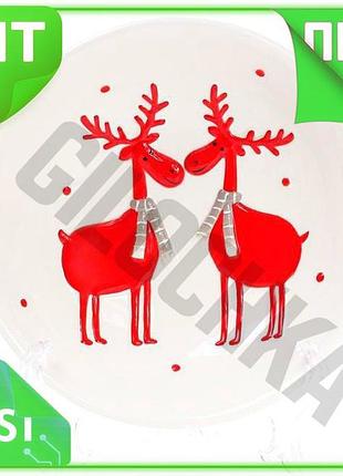 Ve набір 4 керамічних піал new version олені у шарфиках на білому 350мл для сервірування столу салатни n6w_ver