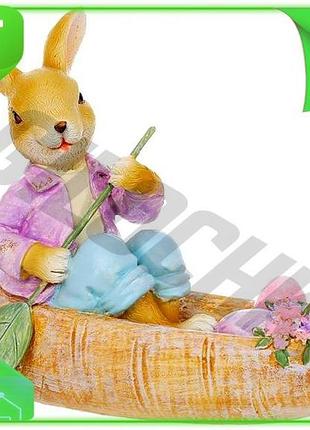 Ve декоративная фигурка заяц в new version лодке морковке 17см пасхальный декор из полистоуна для дома n6w_ver