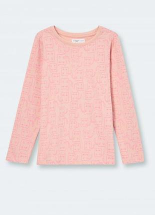 Новый лонгслив розовый с котиками sinsay