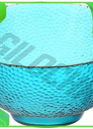 Ve салатник стеклянный fleur бирюзово-зеленый new version 22см высота 13см для сервировки стола посуда n6w_ver