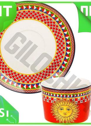 Ve чайно-кофейный набор sicilia 220мл new version на 6 персон фарфор сервировочная посуда чашки и блюд n6w_ver