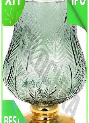 Ve декоративная ваза ancient glass new version для цветов зеленое стекло 14х15х25 см интерьерный элеме n6w_ver