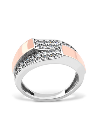 Срібна подвійна каблучка 16.5