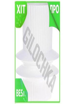 Ve керамічна ваза stone flower new version біла 12.6х12.6х28 см для квітів інтер'єрна декор для дому n6w_ver