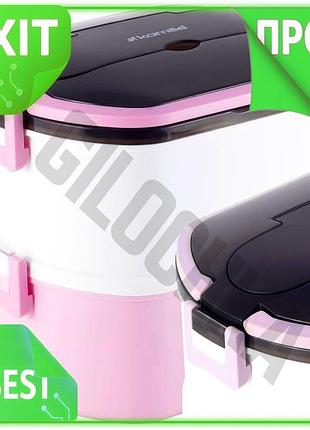 Ve ланч-бокс kamille snack 1500мл new version двухуровневый контейнер для еды из нержавеющей стали и п n6w_ver