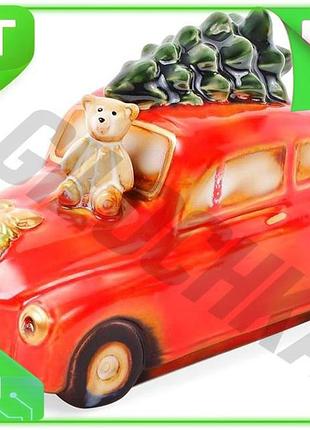 Ve декор новогодний "машина" фарфоровая new version с led-подсветкой для праздника и украшения интерье n6w_ver