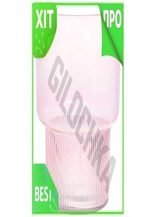 Ve декоративна ваза ancient glass new version світло-рожева для квітів настільна ваза для інтер'єру 32 n6w_ver