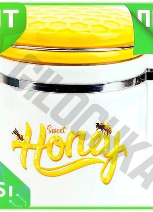 Ve керамическая банка sweet honey new version 480мл для сыпучих продуктов белая с металлической затяжк n6w_ver