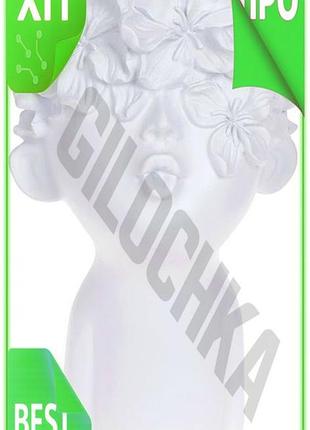 Ve декоративне кашпо хлопчик у new version квітах illusion полістоун білий для рослин міні-вазочка сві n6w_ver