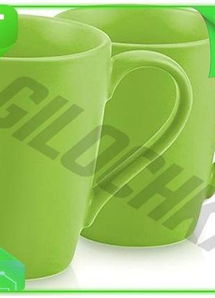 Ve керамічні кружки fissman sunshine new version 300мл зелений набір для чаю та кави посуд для дому n6w_ver