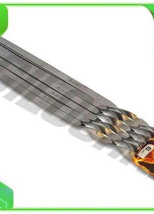 Ve набір шампурів kamille 6 new version штук 45 см із нержавіючої сталі для шашлику мангалу гриля n6w_ver